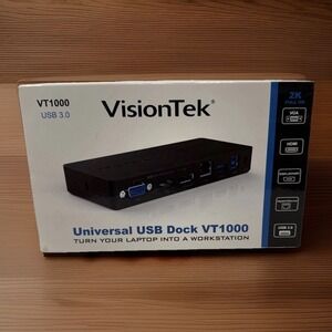 VisionTek VT1000 Universal Dual Display USB 3.0 Docking Station NEW IN BOX